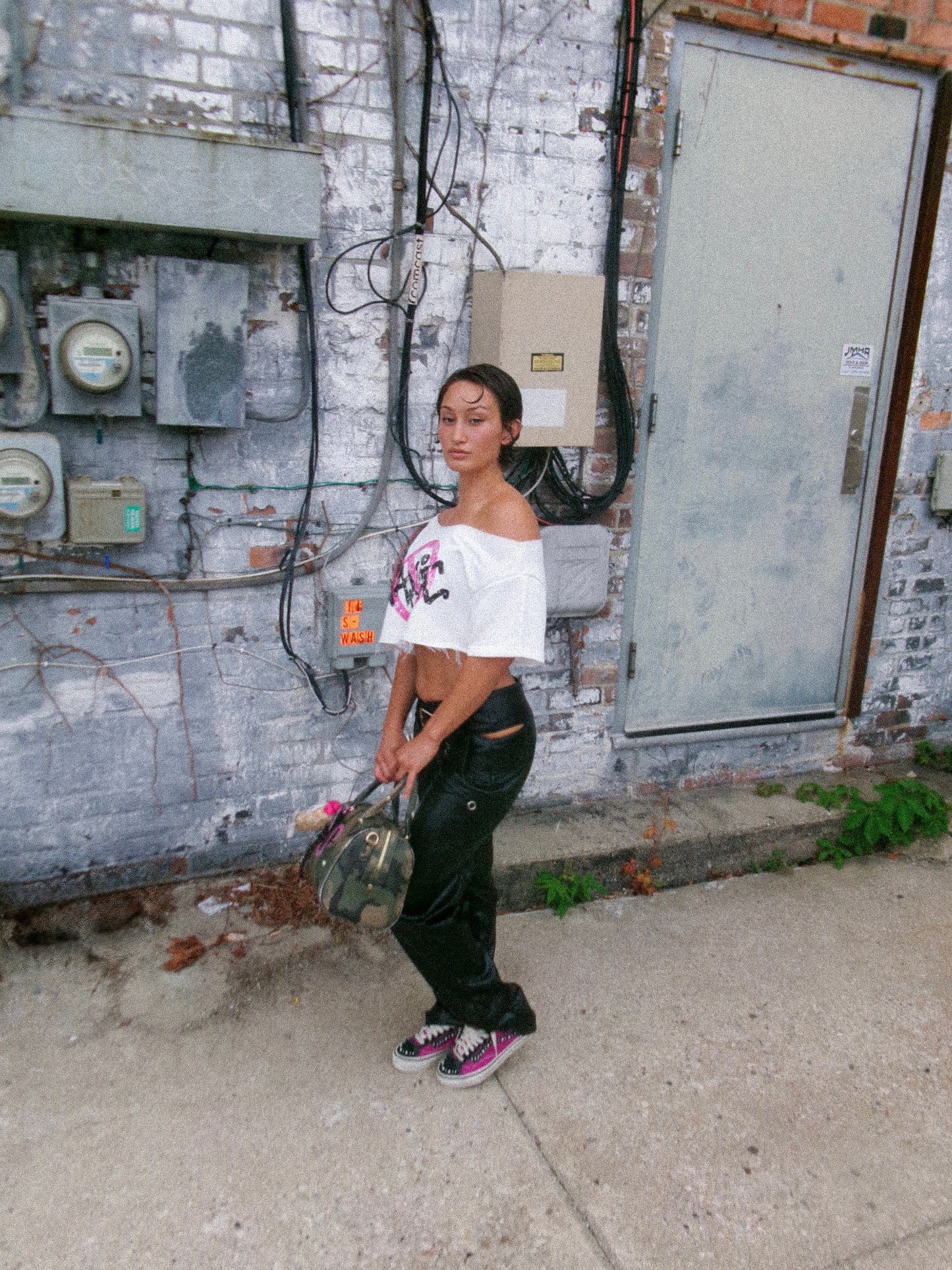 Pink Cross-out Crop