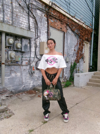 Pink Cross-out Crop