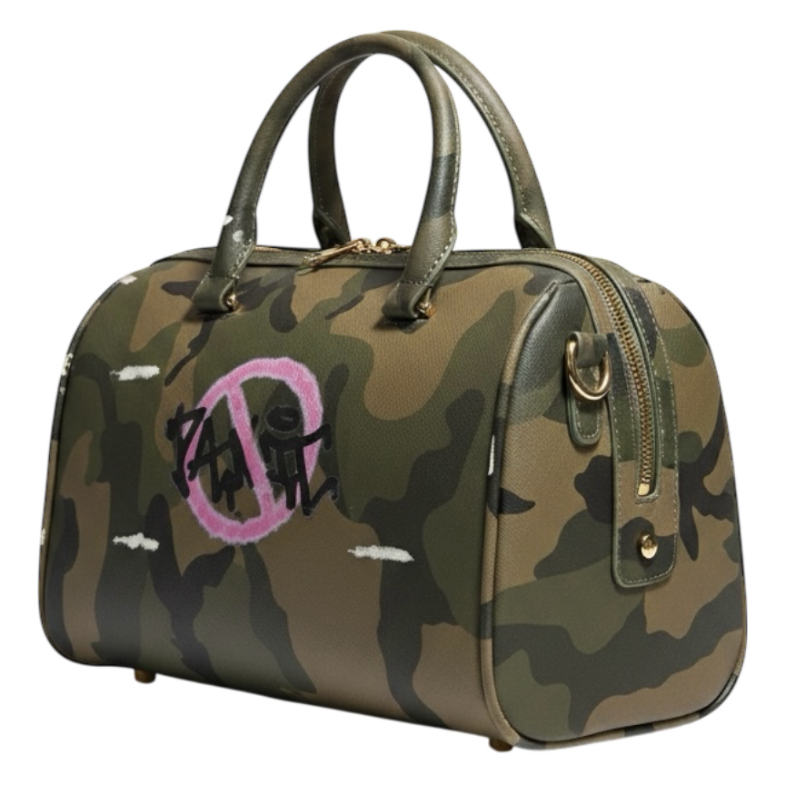 Pink Cross-out Camo Bag