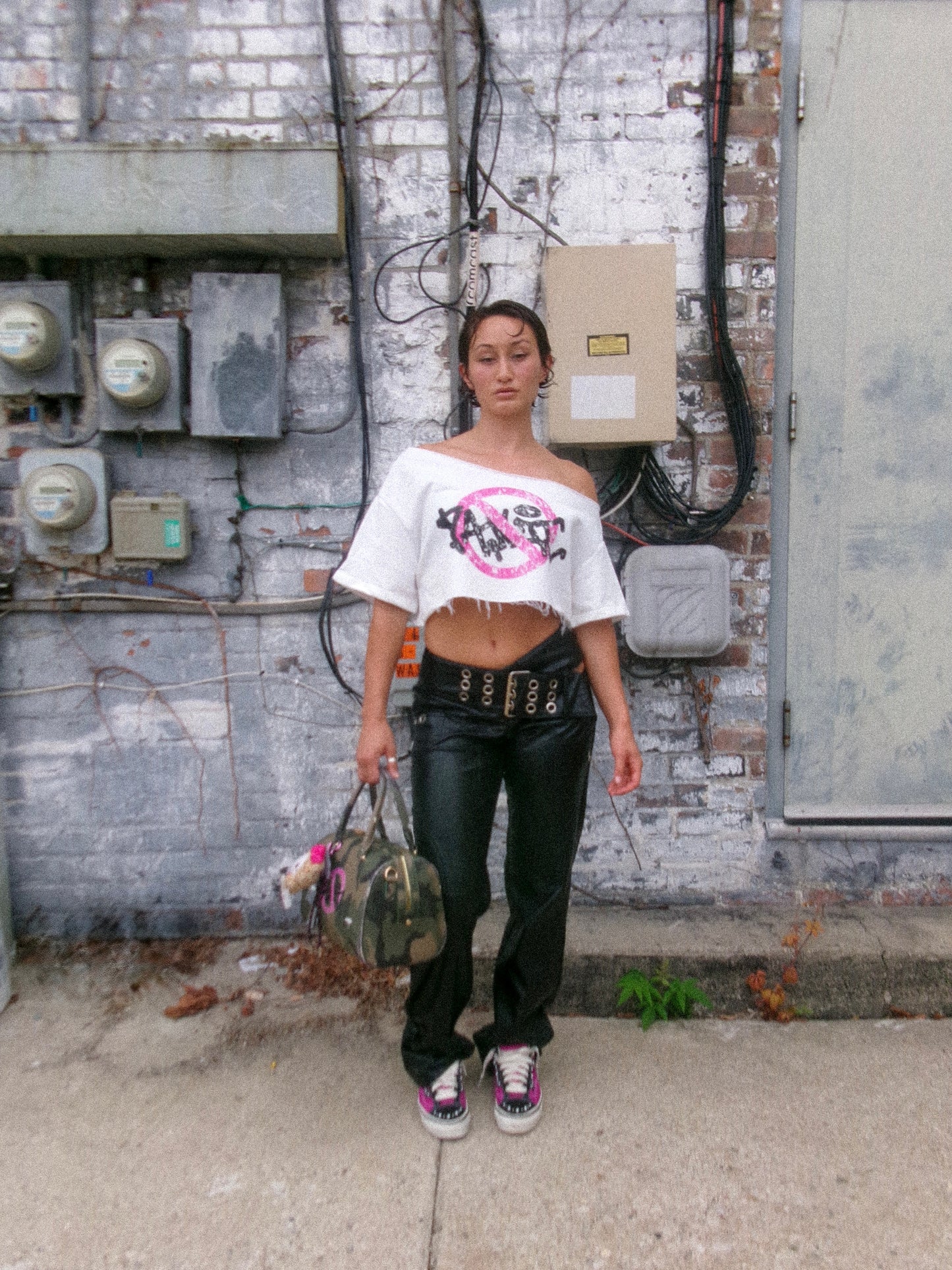 Pink Cross-out Crop