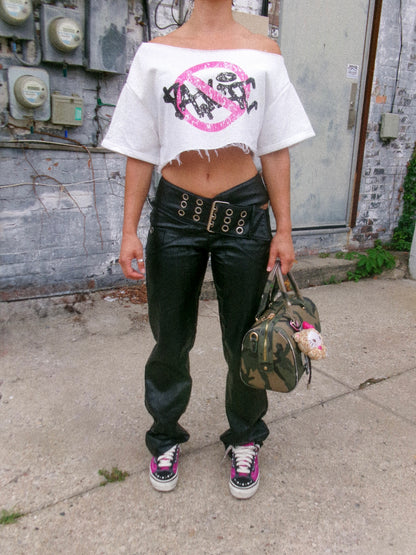 Pink Cross-out Crop